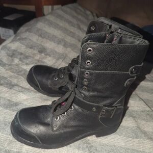Black Leather Women's Boots